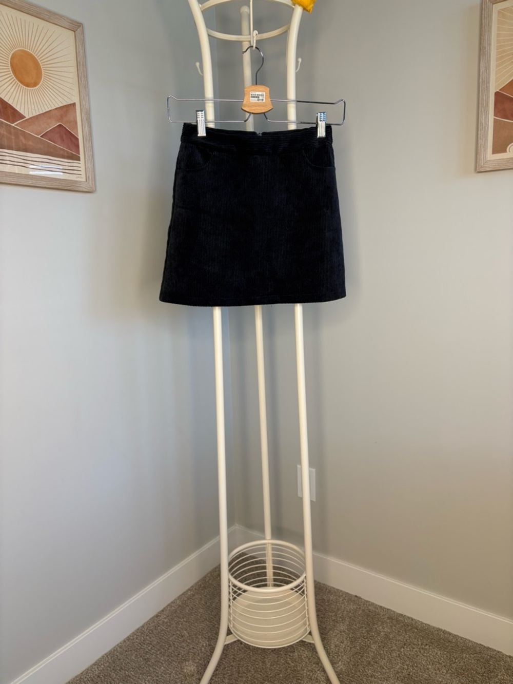 Girls' Black Corduroy Mini Skort